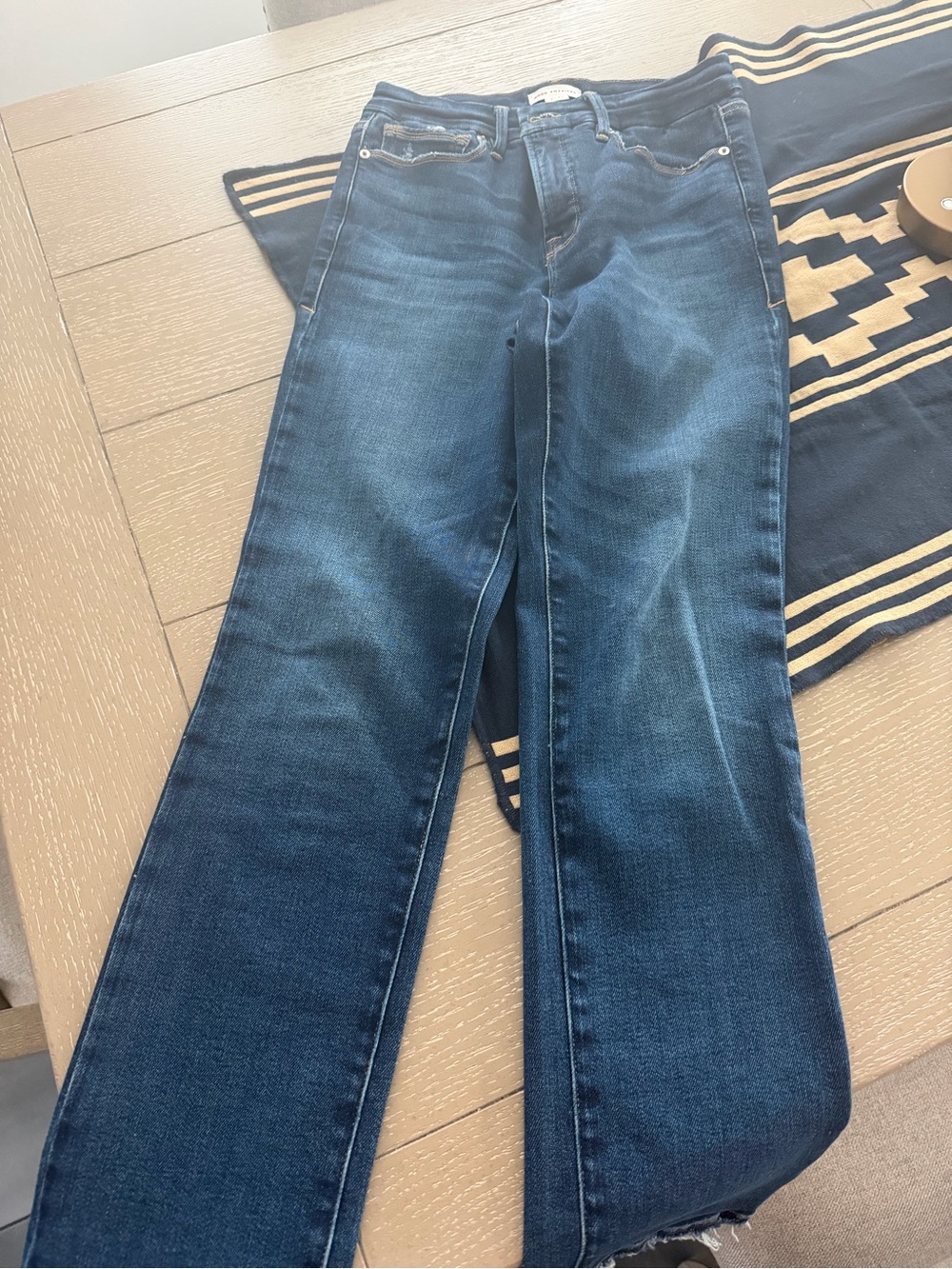 Good American Dark Blue Flared Jeans